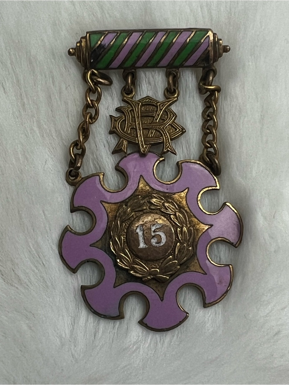 Vintage 1956 Daughters of Rebekah 15-Year Service Medal Pin